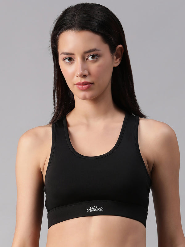 Minimalist Cutout Sports Bra Black