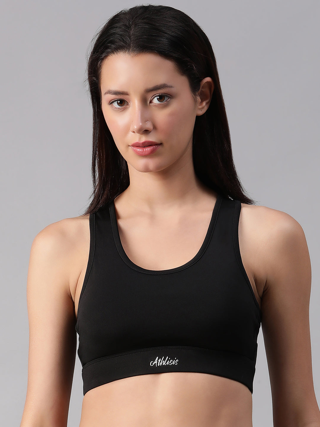 Minimalist Cutout Sports Bra Black