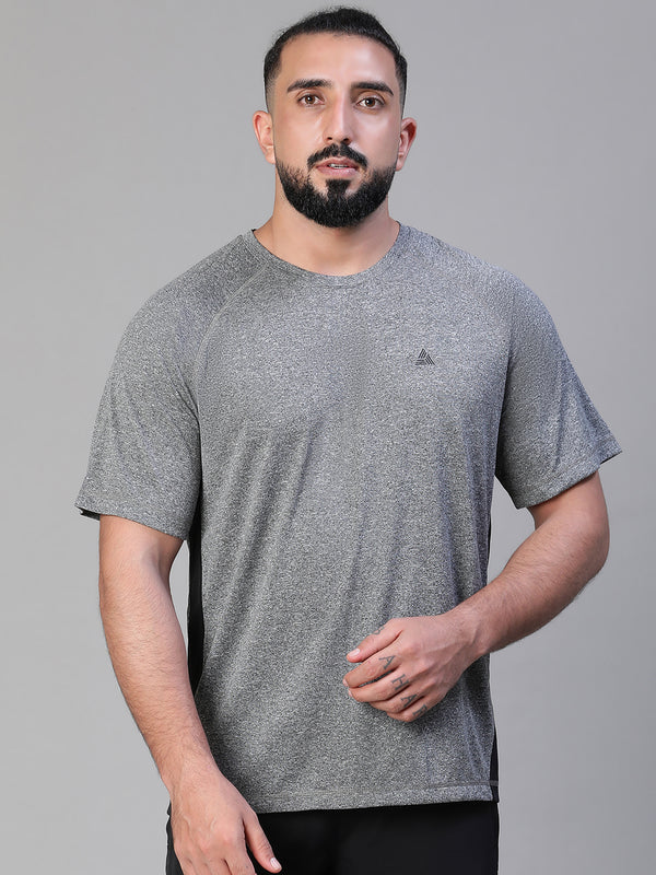 Contrast Side Panel T-Shirt Gray