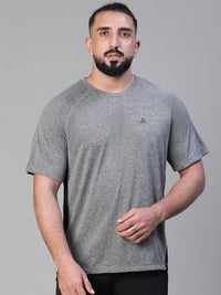 Contrast Side Panel T-Shirt Gray