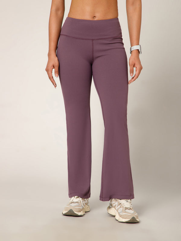 Ribbed Flare Pant Purple