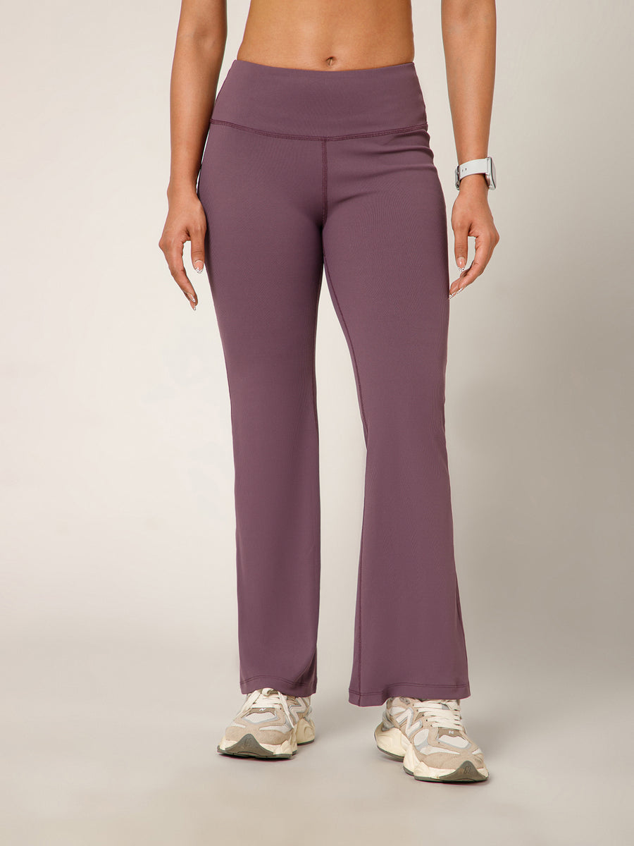 Ribbed Flare Pant Purple