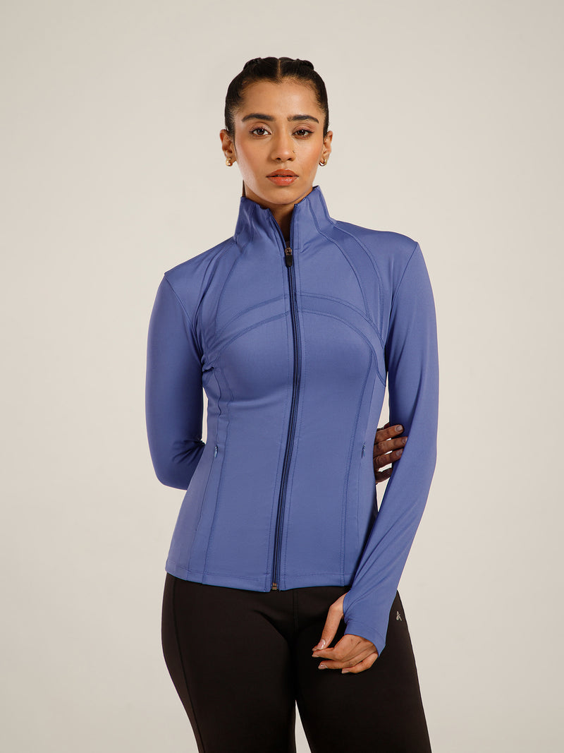 Defined Seam Zip Jacket Purple