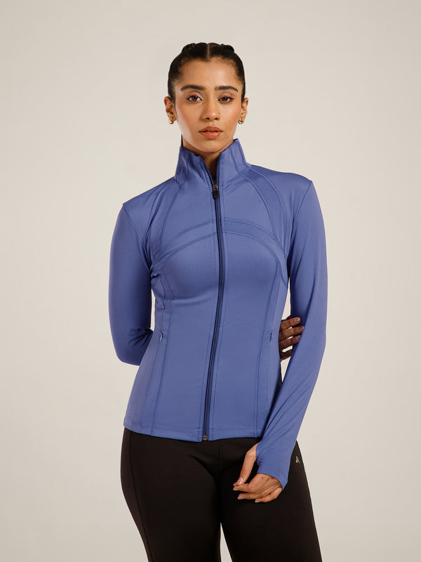 Defined Seam Zip Jacket Purple