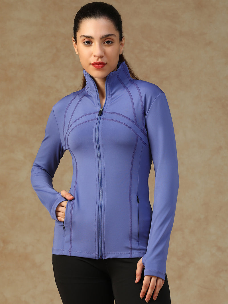 Ergonomic Seam Zip Jacket Purple
