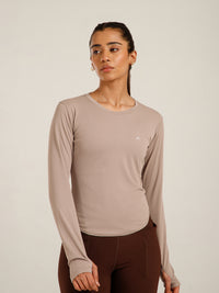 Bodycon Thumbhole T-shirt Beige