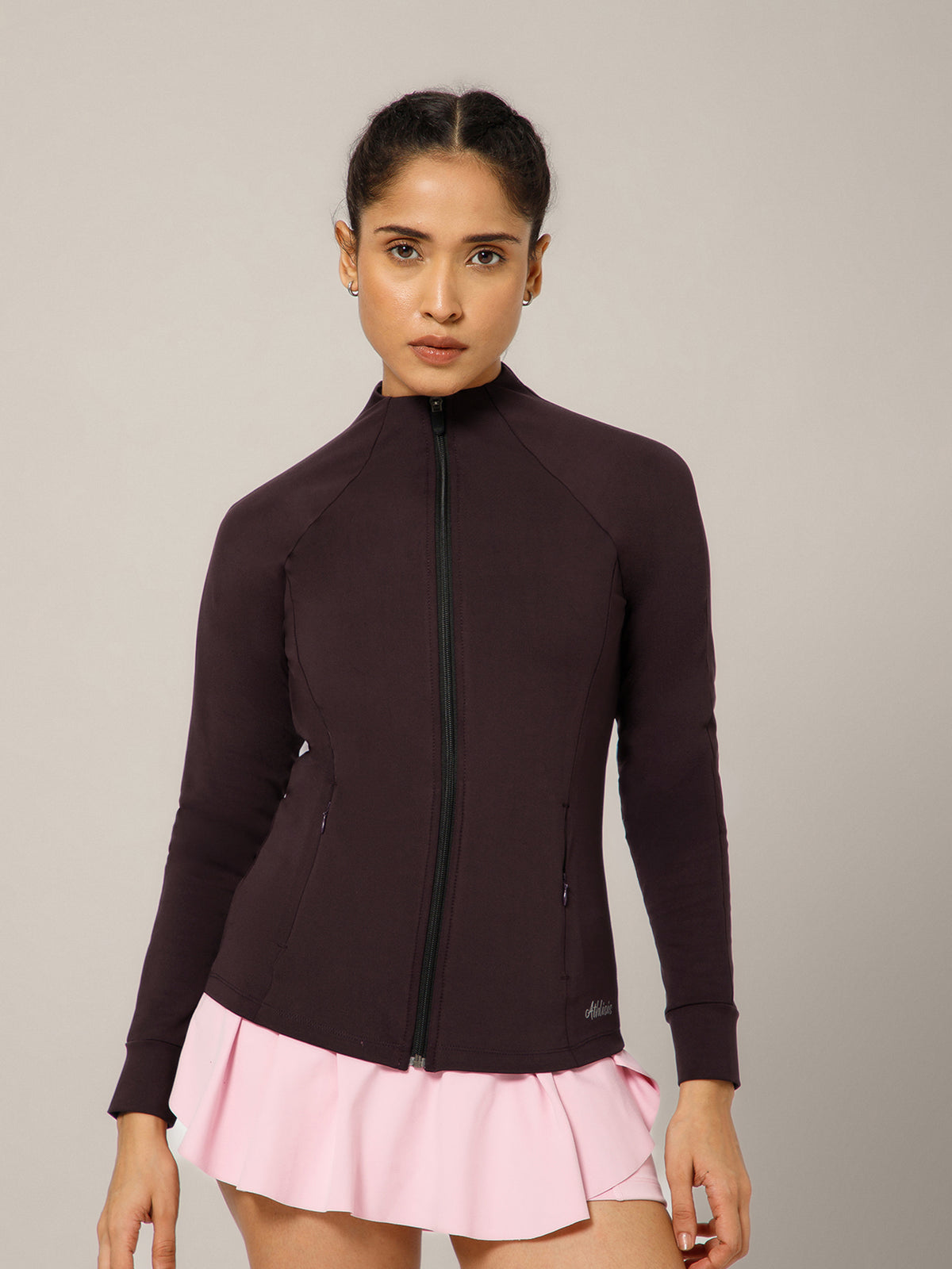 Linea Collarless Jacket Wine