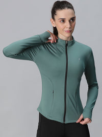 Contour Crop Jacket Forest Green