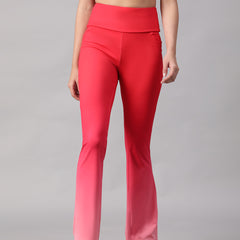 Dual Tone Flare Pant Hot Pink