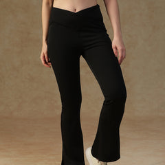 V-Shape Flare Pant Black