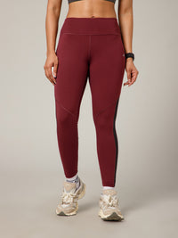 Streamline Panel Legging Maroon
