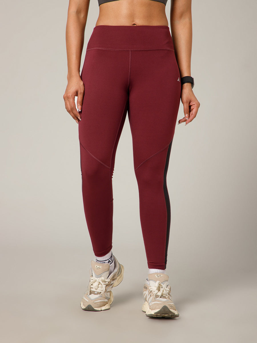 Streamline Panel Legging Maroon