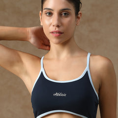 Flow Piping Sports Bra Navy