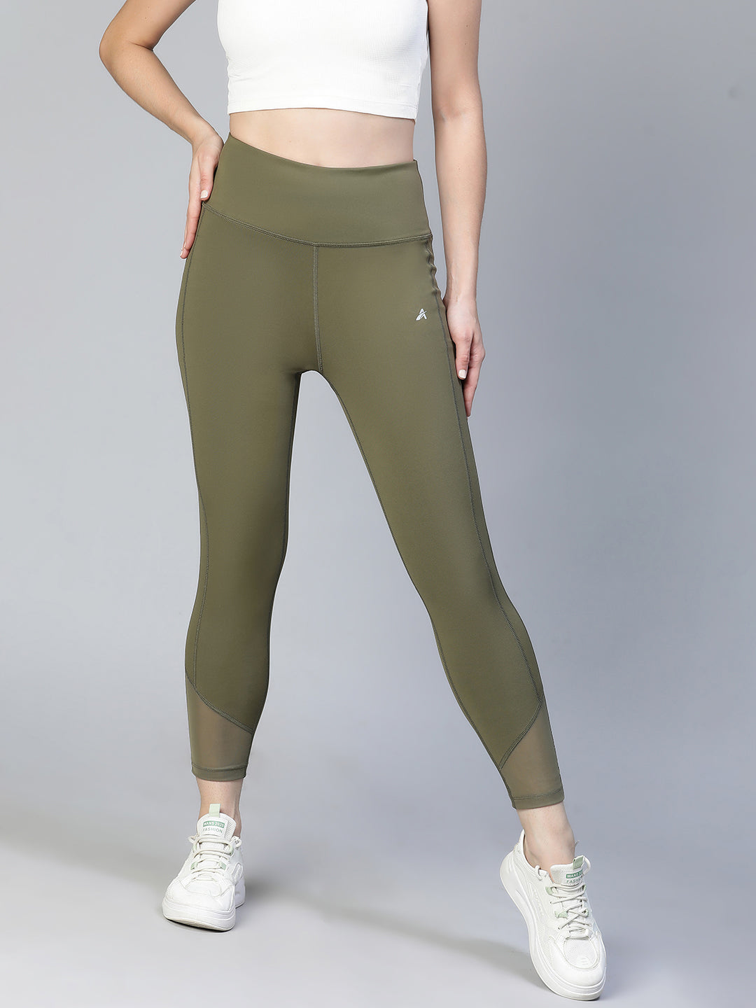 Laser Cut Leggings Olive
