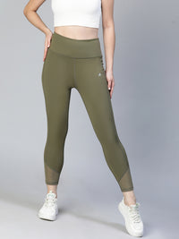 Laser Cut Leggings Olive