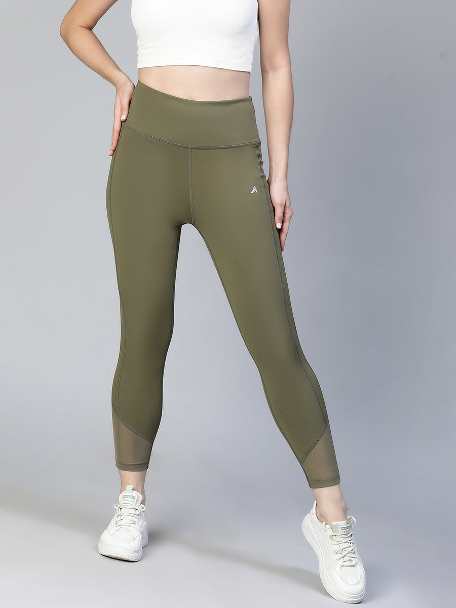 Laser Cut Leggings Olive