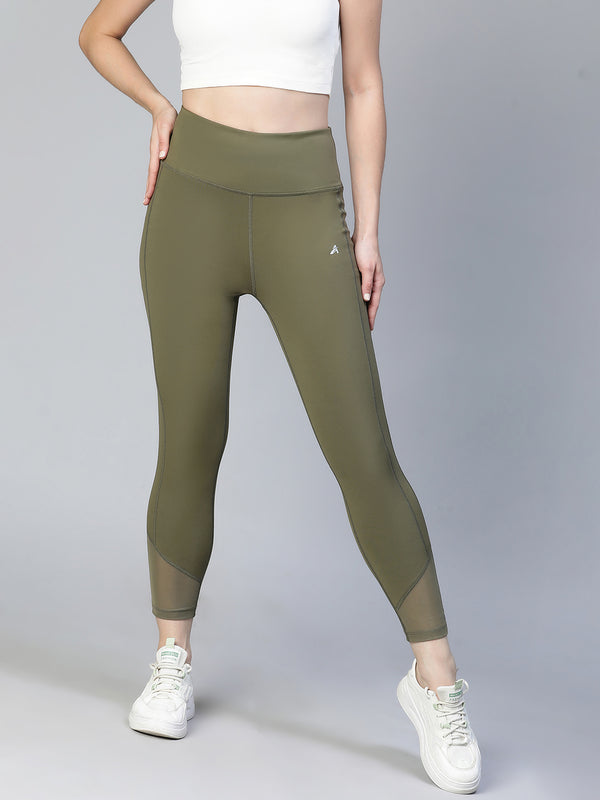 Laser Cut Leggings Olive