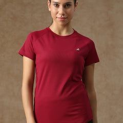 V Panel T-Shirt Maroon