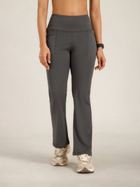 Defined Seam Flare Pant Grey