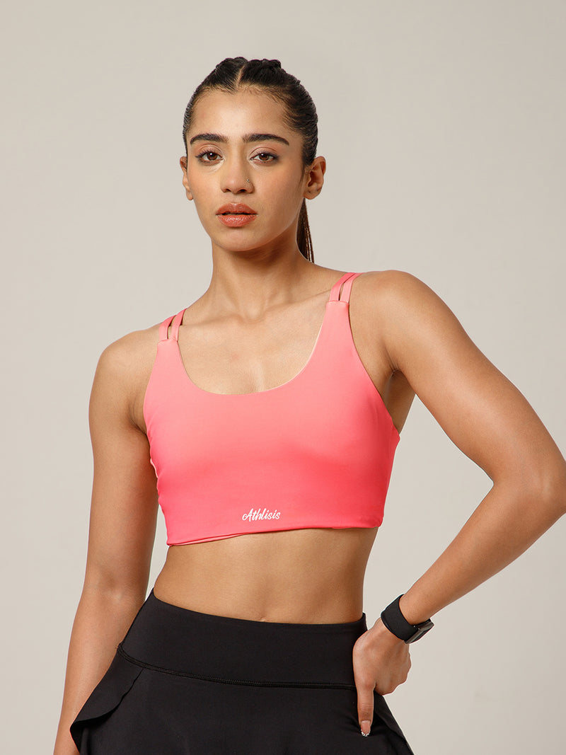 Twin Strap Sports Bra Pink