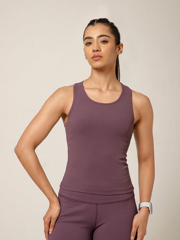Built In Bra Racer Back Top Purple