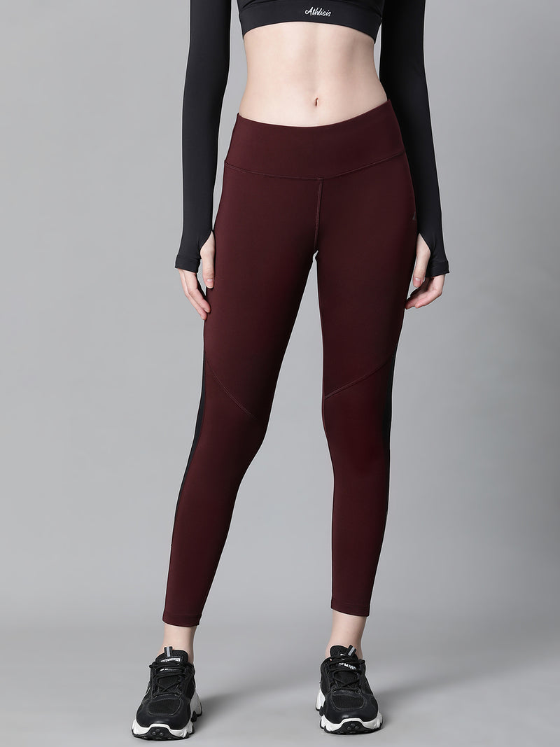 Streamline Panel Legging Maroon