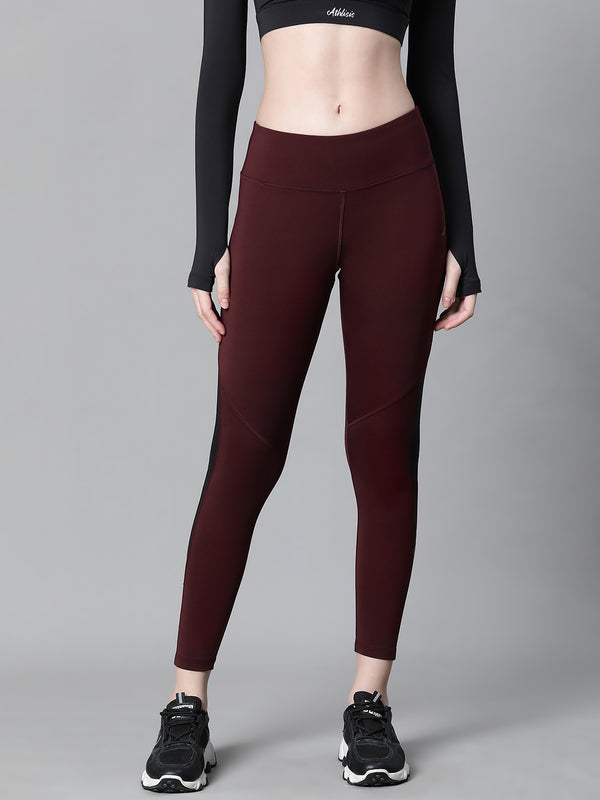 Streamline Panel Legging Maroon
