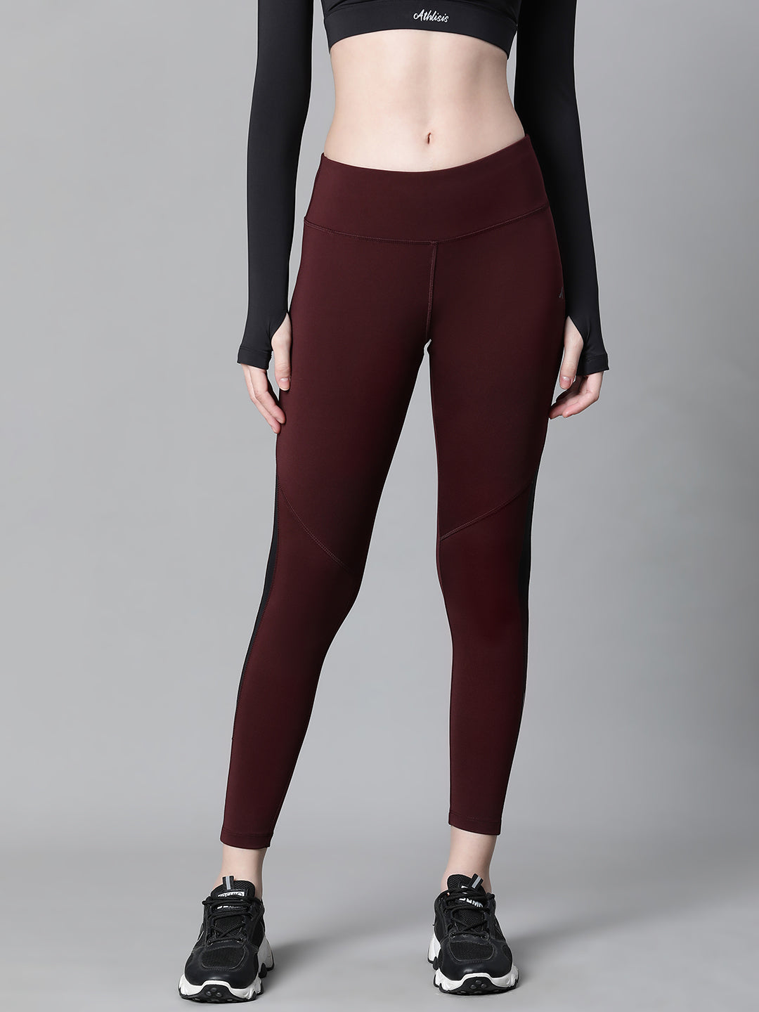 Streamline Panel Legging Maroon