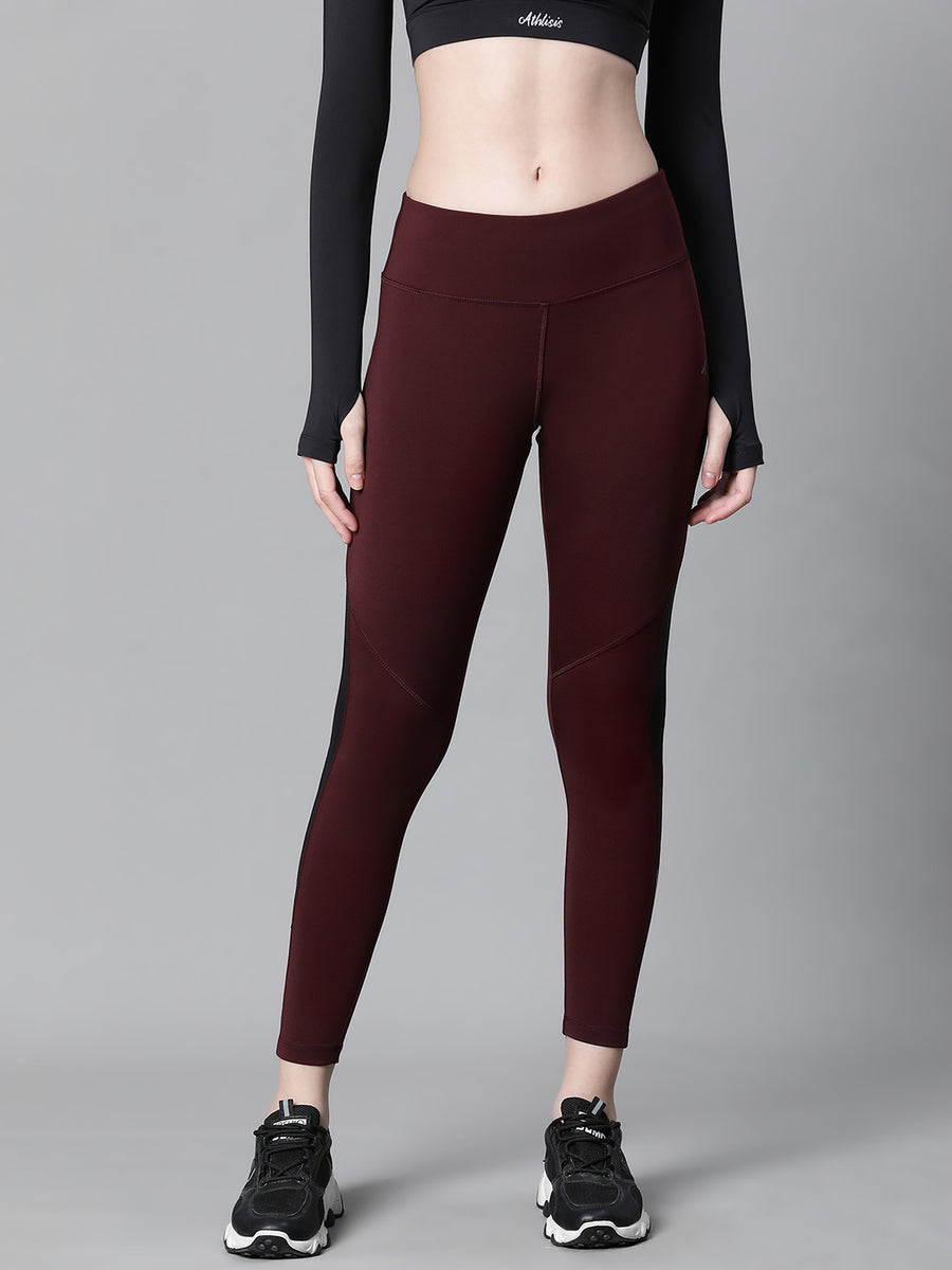 Streamline Panel Legging Maroon