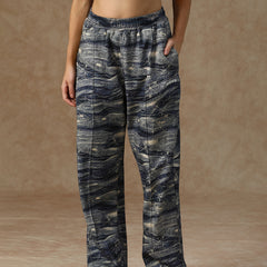 Printed Baggy Ocean Wave Sweatpants