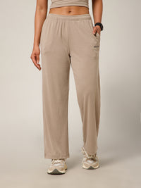 Ribbed Baggy Pants Beige