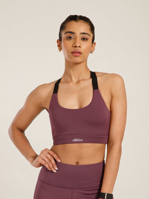 Y Adjustable Sports Bra Mauve