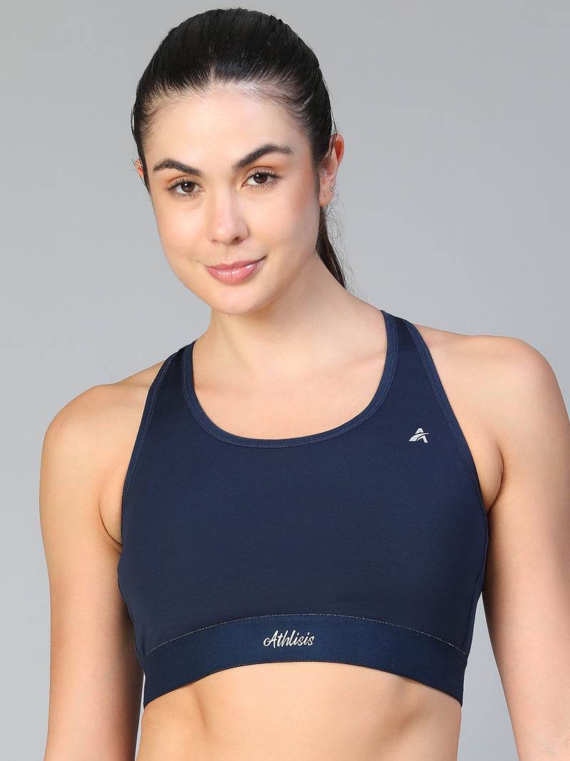 Ruched Sports Bra Navy