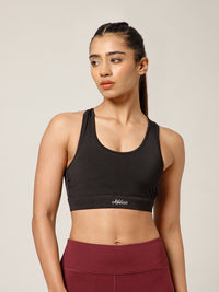 Minimalist Cutout Sports Bra Black