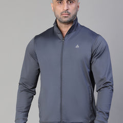Basic Zipper Jacket Gray