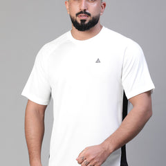 Contrast Side Panel T-Shirt White