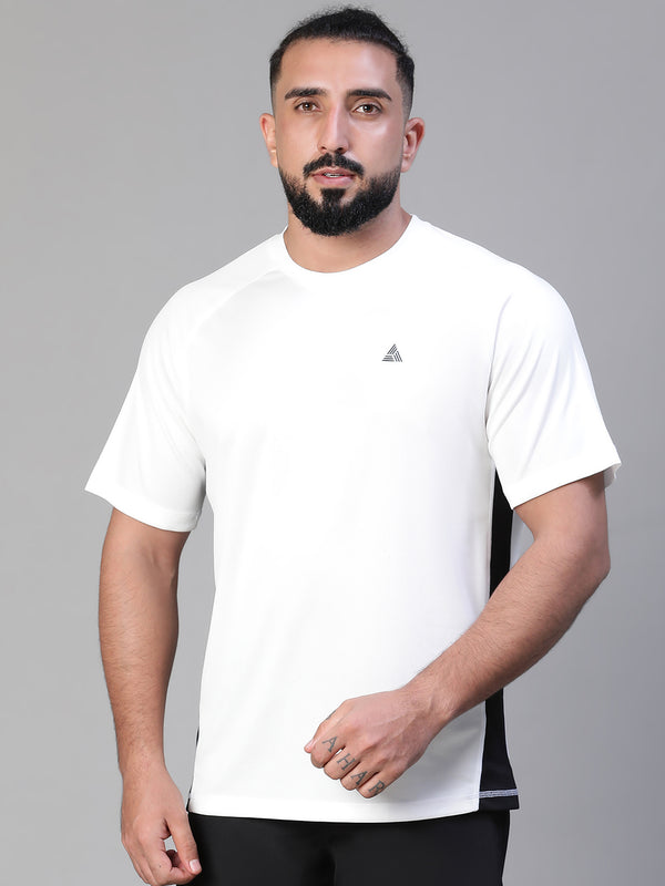 Contrast Side Panel T-Shirt White