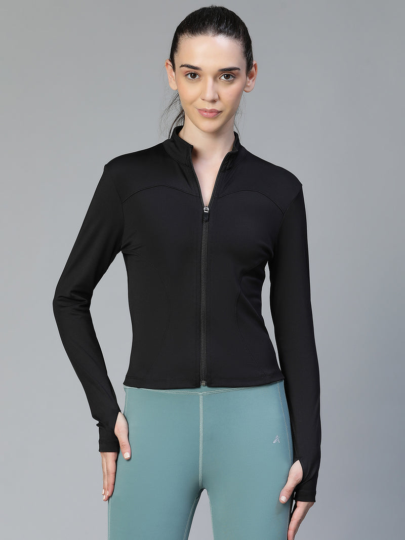 Sculpt Crop Jacket Black