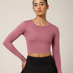 Essential Full Sleeve Crop top Mauve
