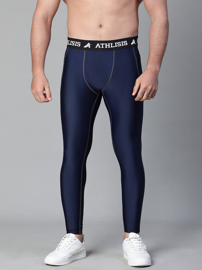 Nylon Basic Compression Tights Blue