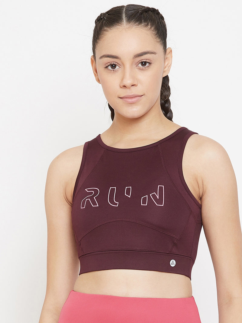 Run Sports Bra Maroon