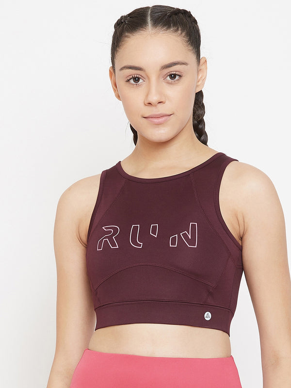 Run Sports Bra Maroon