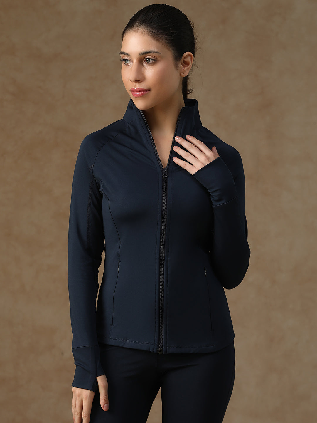 Midriff Crop Jacket Navy