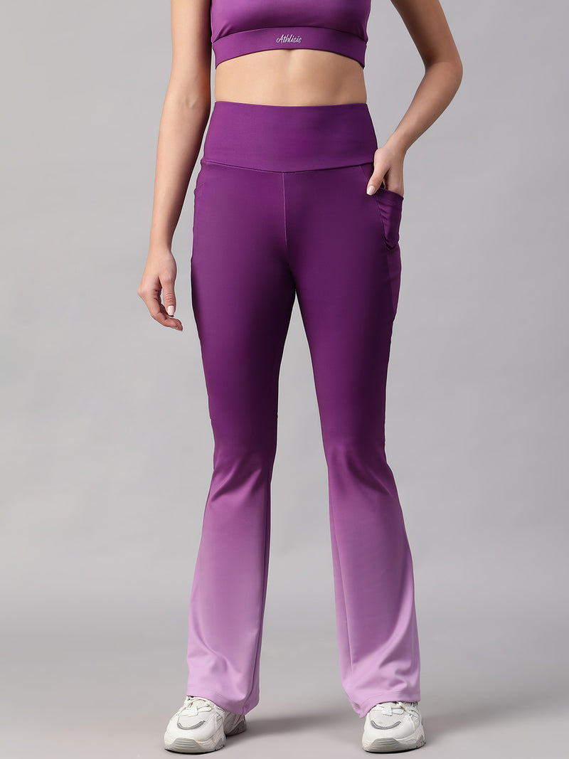 Dual Tone Flare Pant Purple
