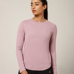 Curved Hem Full Sleeve T-Shirt Lavender