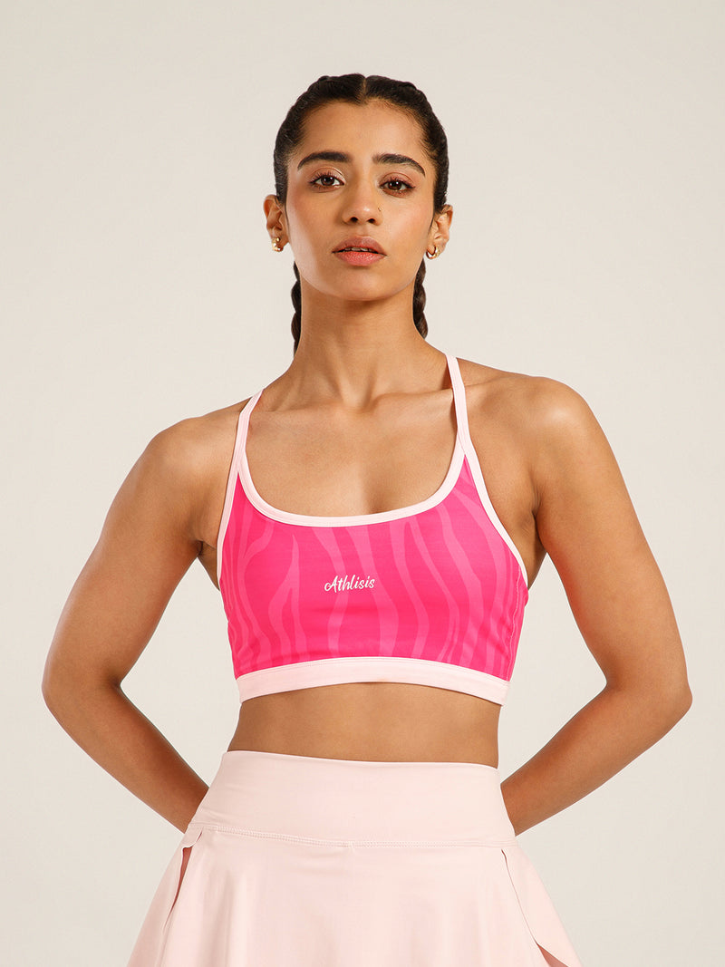 Flow Piping Sports Bra Pink