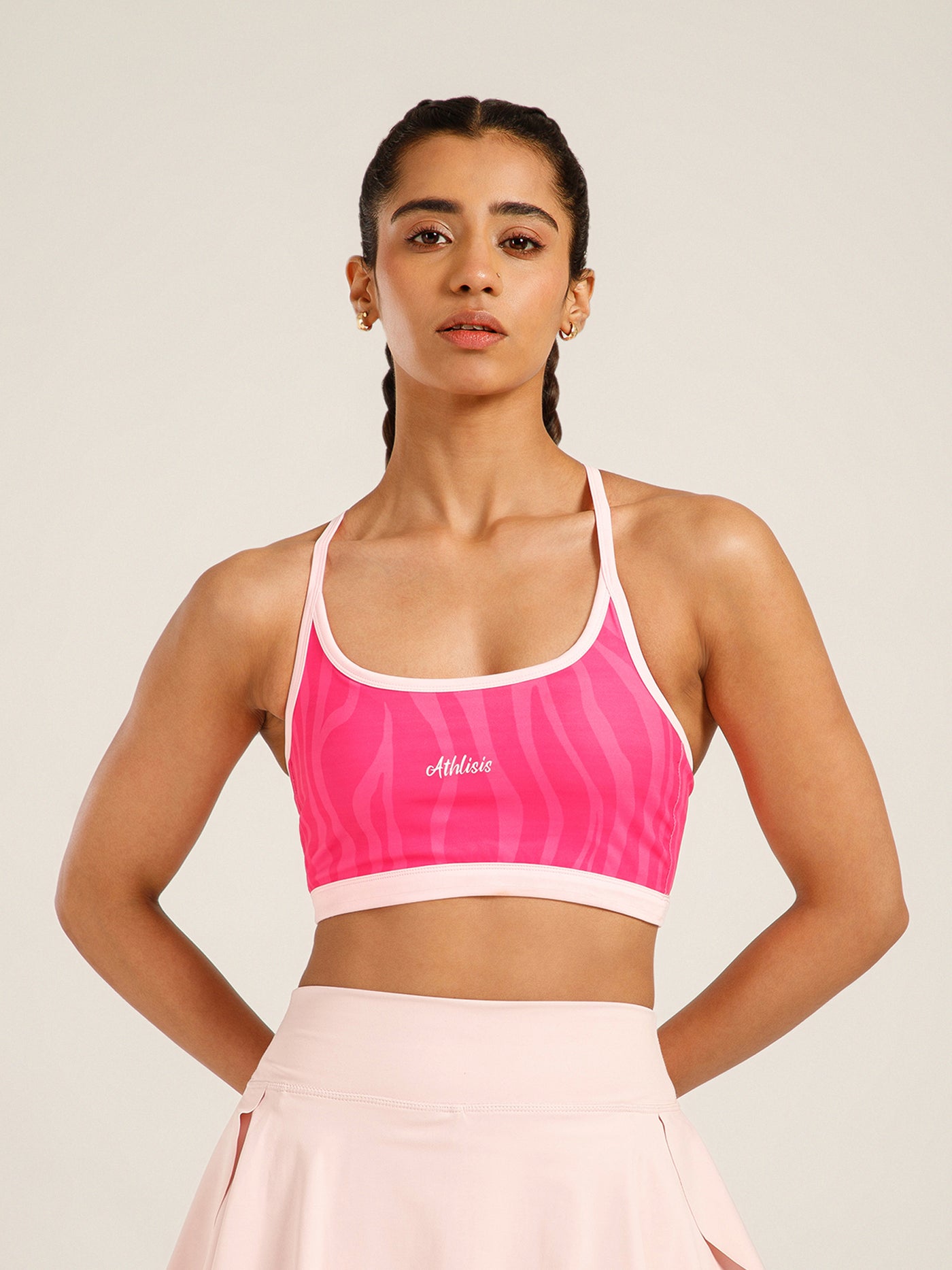 Flow Piping Sports Bra Pink