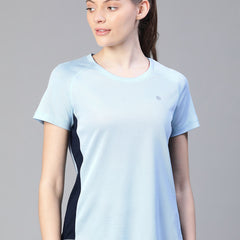 Contrast Side Panel T-Shirt Blue