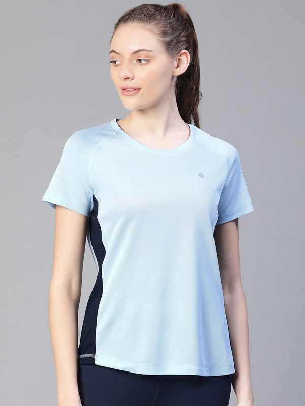 Contrast Side Panel T-Shirt Blue
