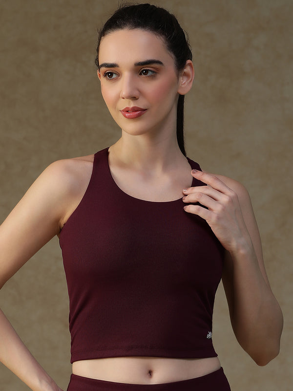 Built In Bra Y Adjustable Top Wine